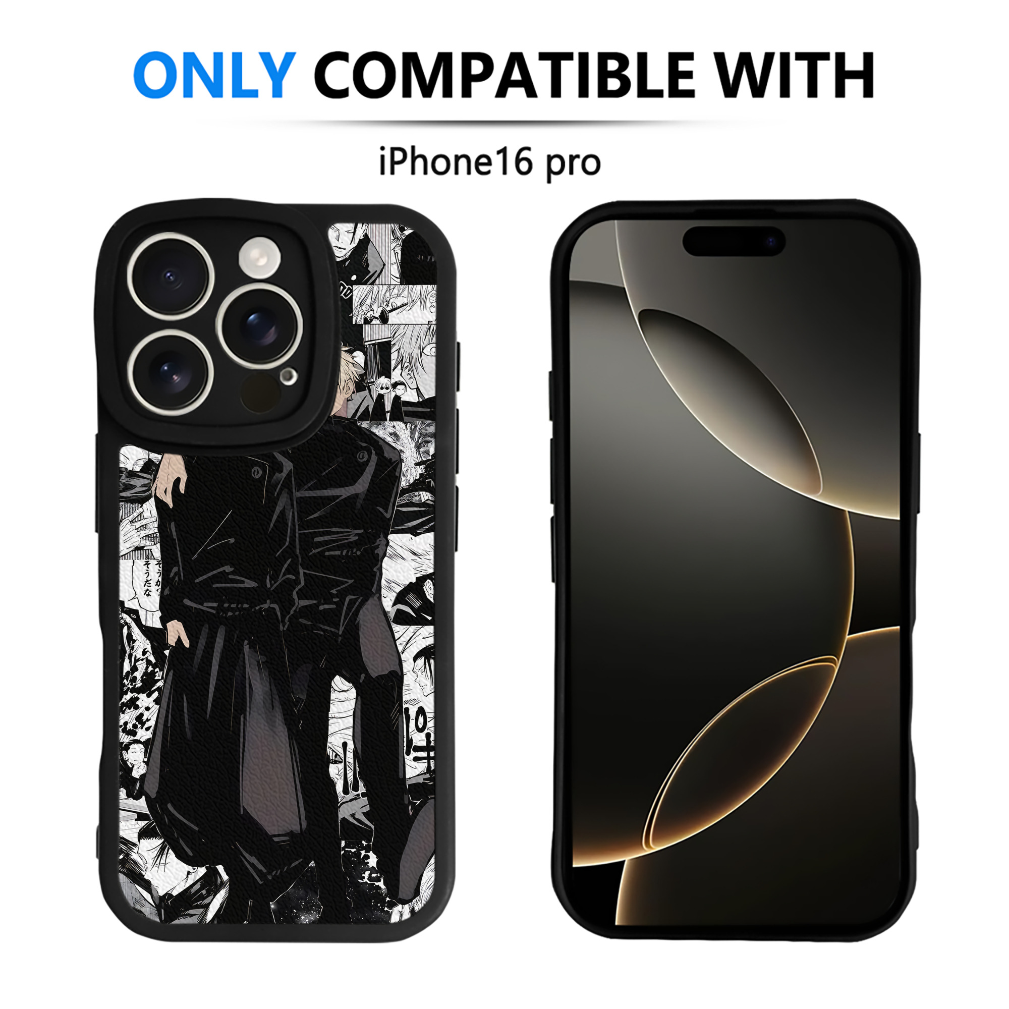 （画像用） 呪術廻戦 Jujutsu Kaisen 【iPhone 16シリーズ対応】シリコンスマホケース（レザー調） 材質：シリコン